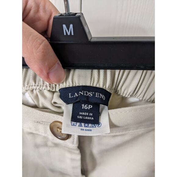 Lands' End Women's Tan High Rise Chino Elastic Back Short Size 16P - Picture 3 of 4